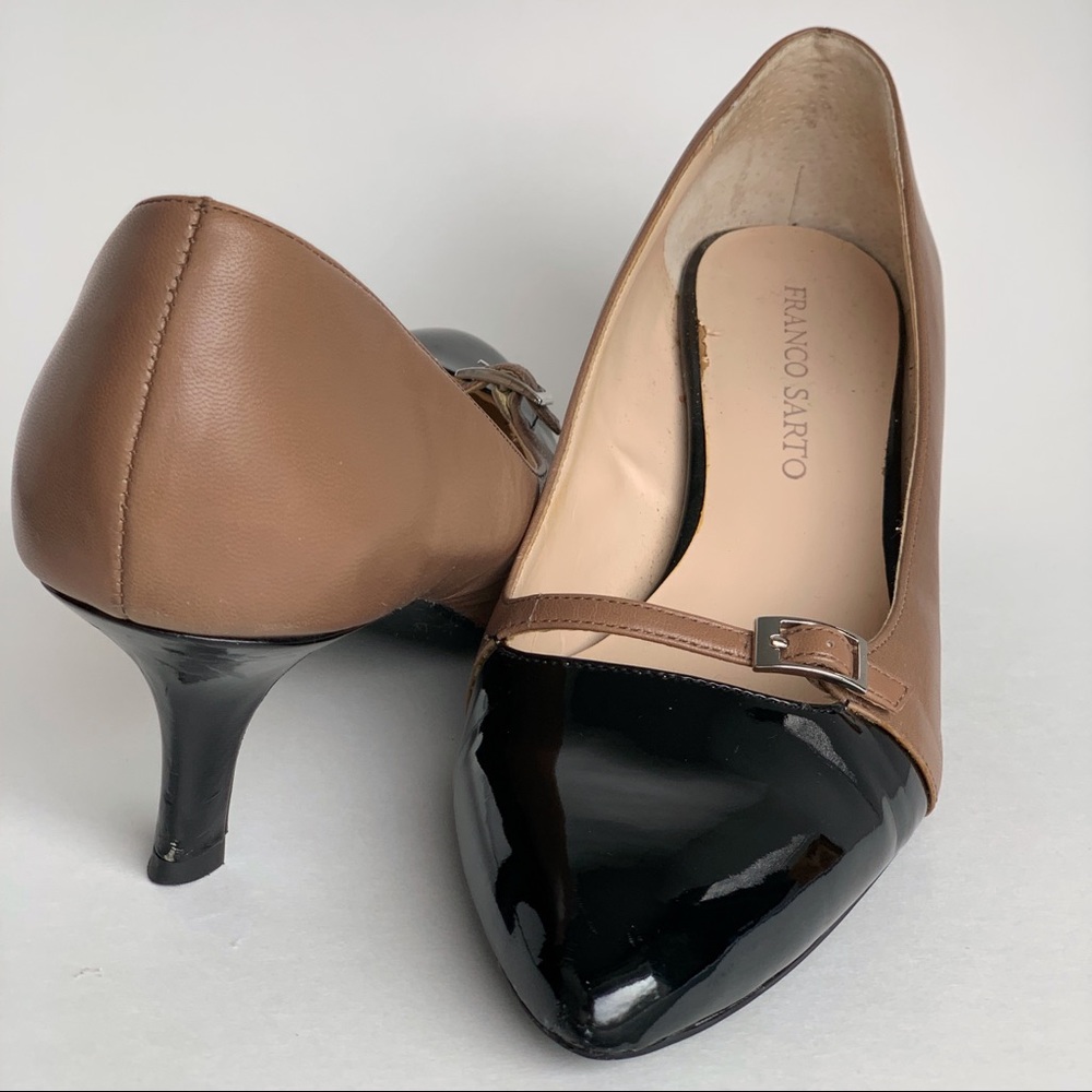 Franco Sarto 9.5 Brown/Black Kitten Pumps